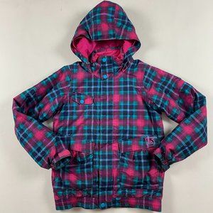 Burton Twist Bomber Jacket Girls XL US 18 Ski Snowboard Plaids